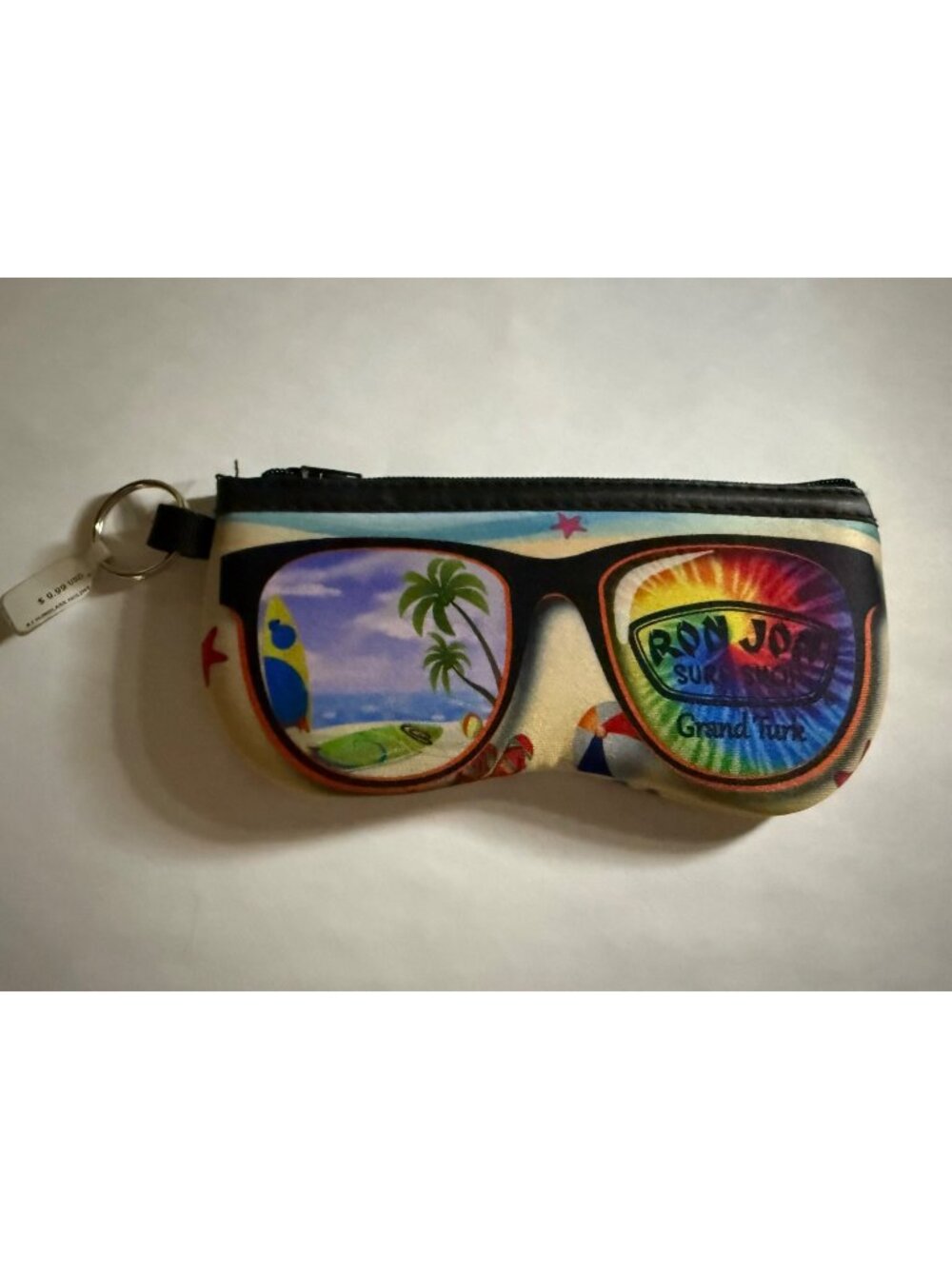 Ron Jon Surf Shop Grand Turk Sunglass Holder Keychain With Colorful Beach Design